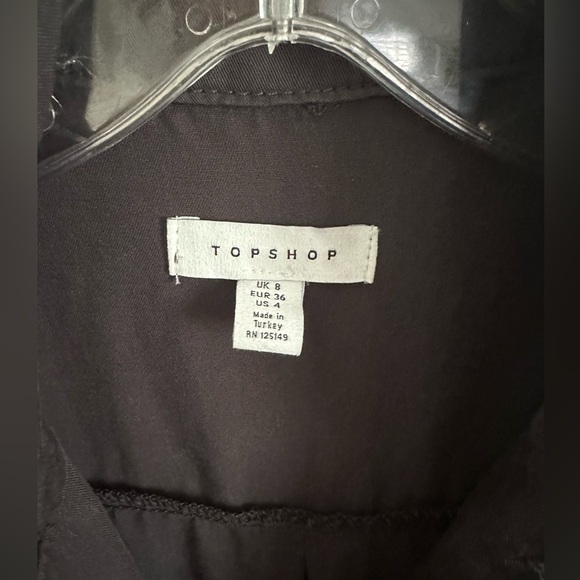 TOPSHOP Black Long Sleeve Jumpsuit with Tie Belt - Size 4 - Picture 3 of 8